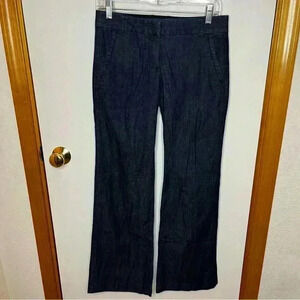 J Crew Favorite Fit Trouser Jeans Wide Leg Women 0 Dark Wash Straight Leg Career